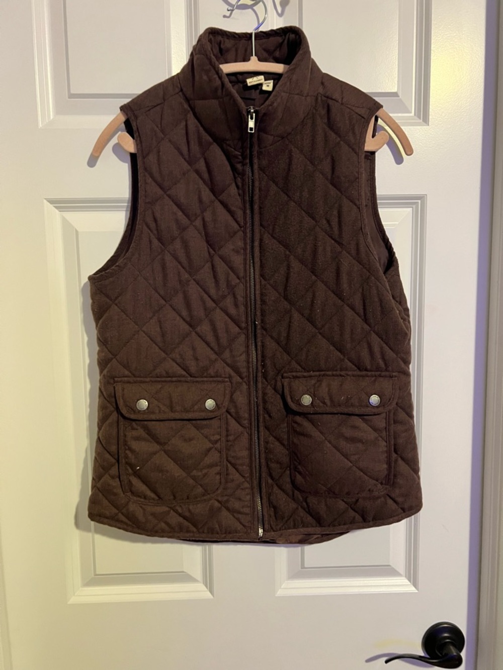 Artisan Ny Maroon Quilted Vest with Stand Collar